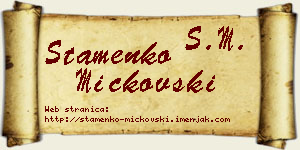 Stamenko Mickovski vizit kartica